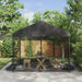 Myggnett for hagepavillon 220 mesh Svart 3,6 x 3,6 x 2 m