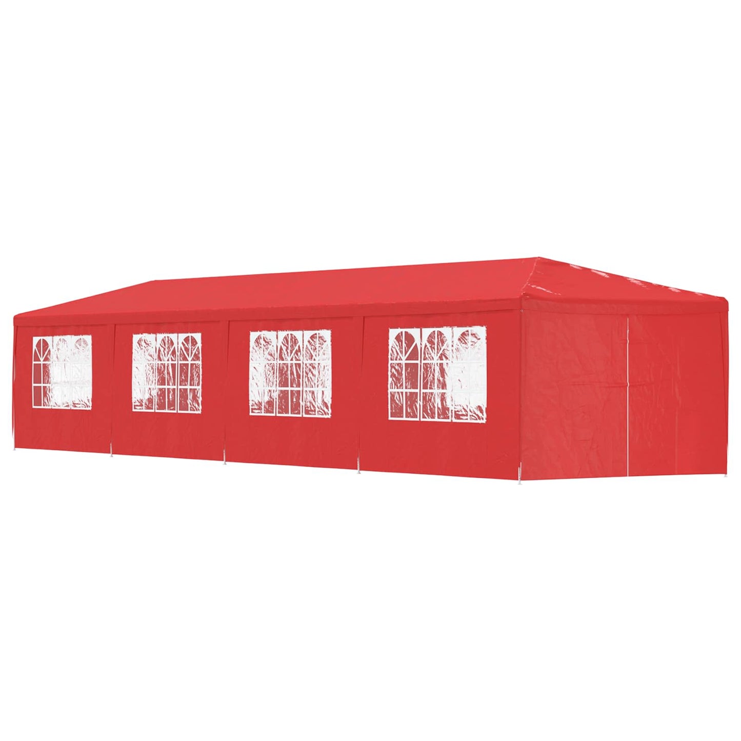 Partytelt 1200 x 300 x 255 cm Rød PE og stål