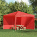 Party Telt Sidevegg 2 pcs Rød 300 x 195 cm PE og stål