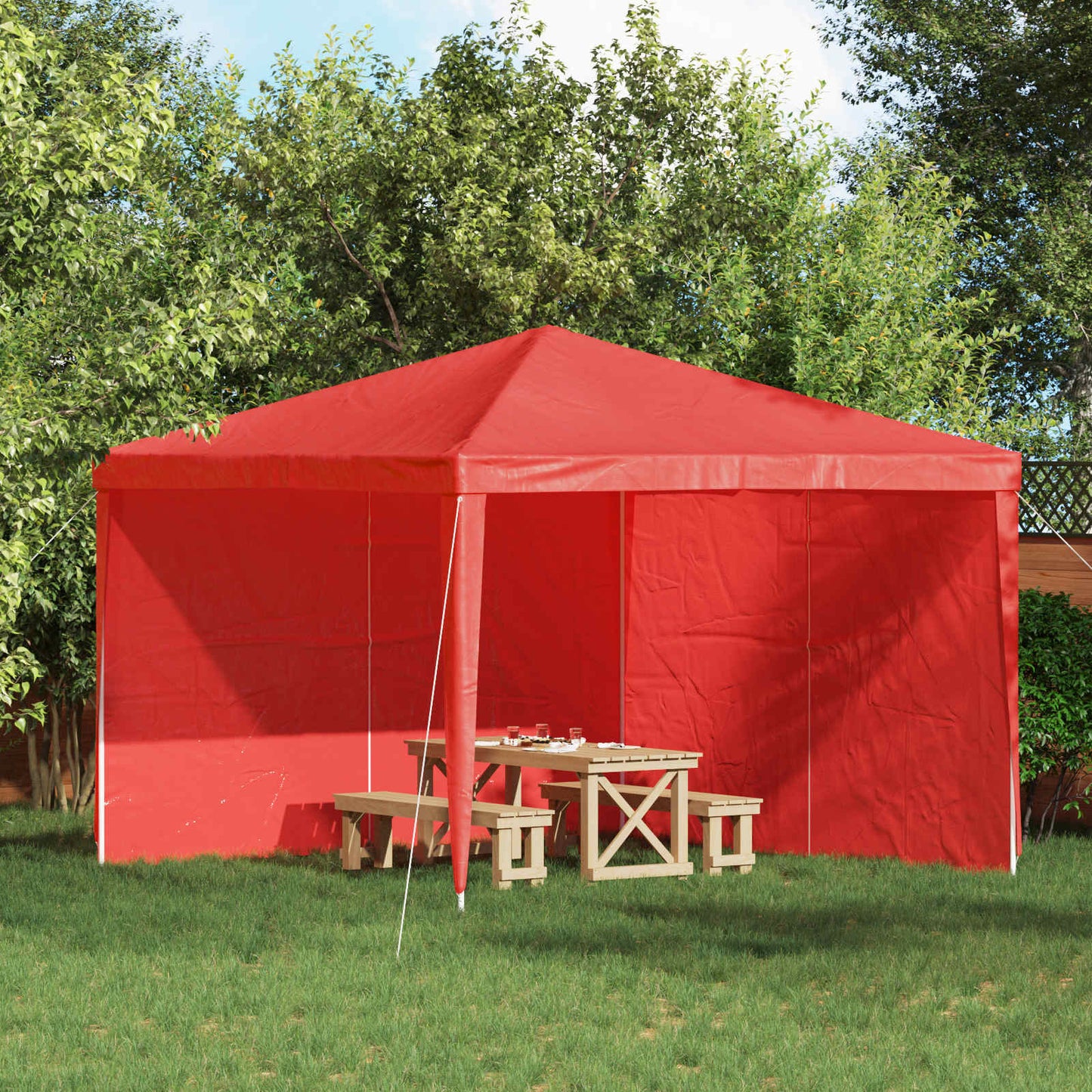 Party Telt Sidevegg 2 pcs Rød 300 x 195 cm PE og stål