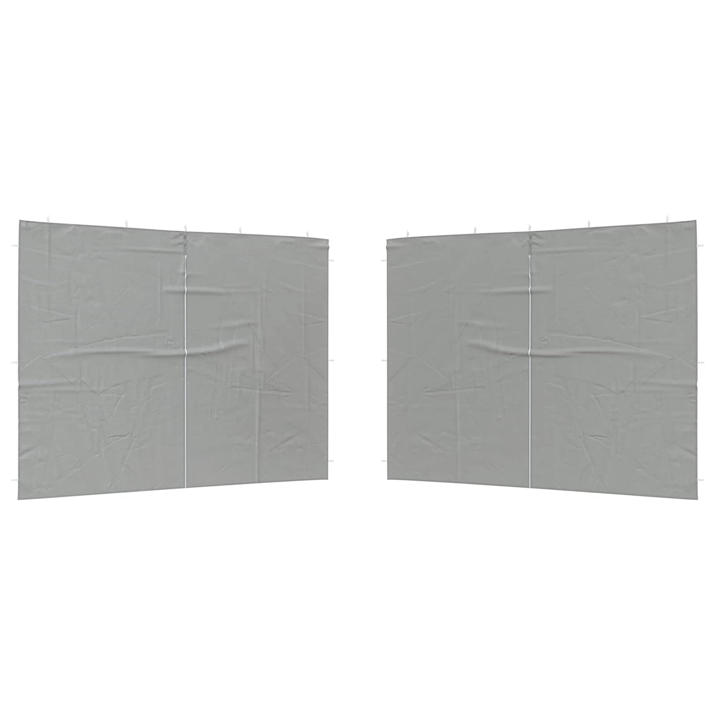 Party Telt Sidevegg 2 pcs Lysegrå 400 x 195 cm PE og stål