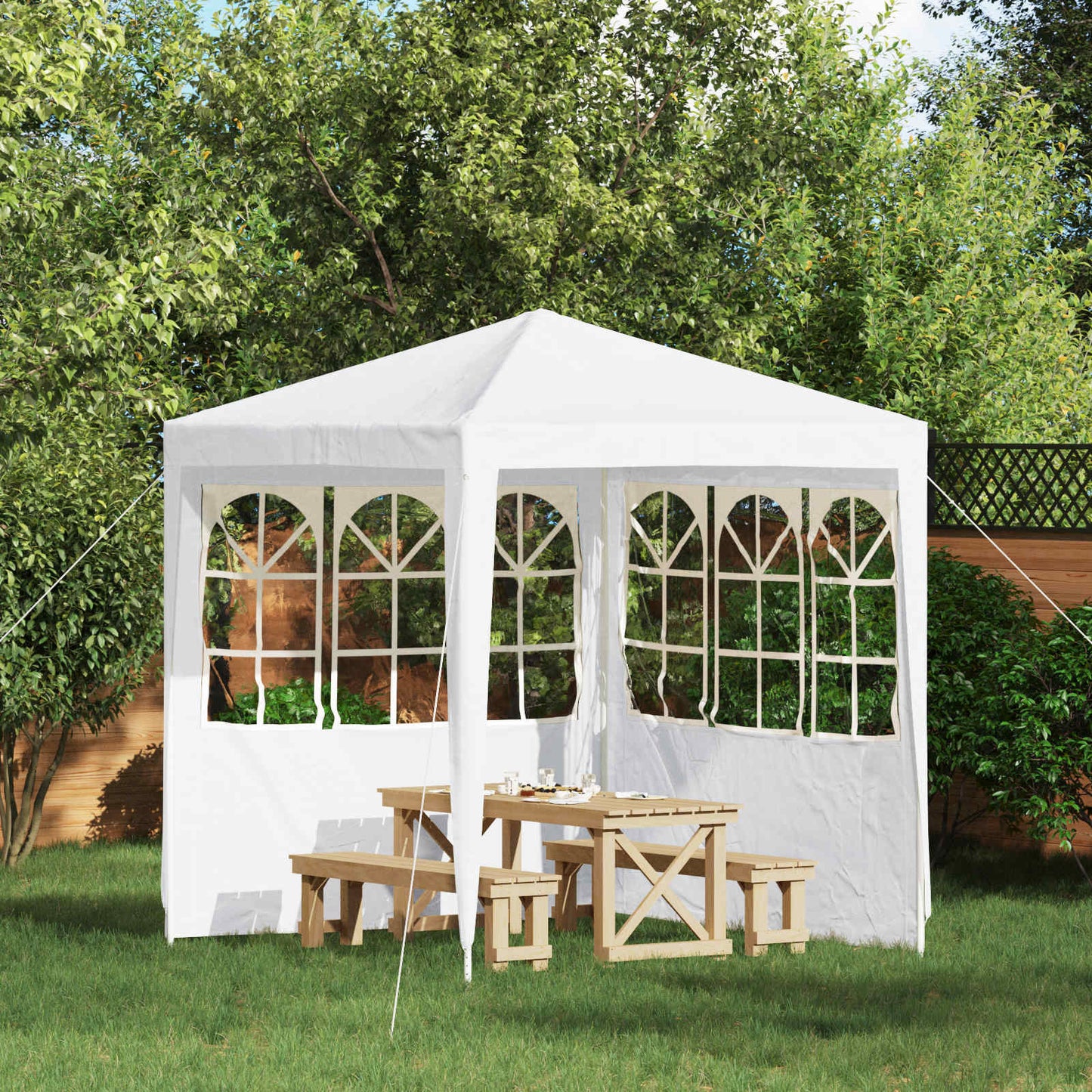 Party Telt Sidevegg 2 pcs 200 x 195 cm Hvit PE og stål