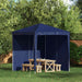 Party Telt Sidevegg 2 pcs Blå 200 x 195 cm PE og stål