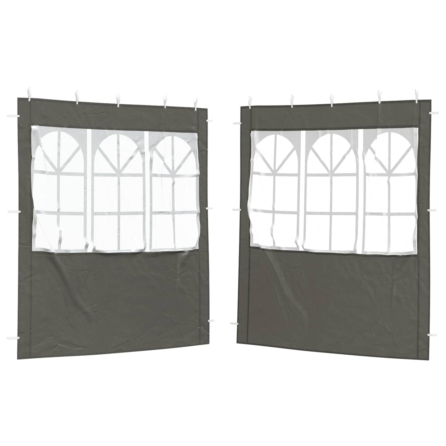 Party Telt Sidevegg 2 pcs 200 x 195 cm Antrasitt PE og stål