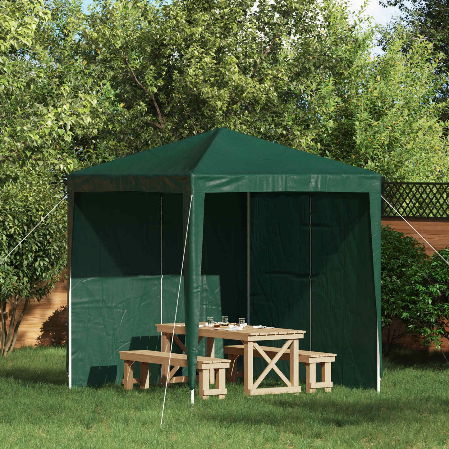 Party Telt Sidevegg 2 pcs Grønn 200 x 195 cm PE og stål