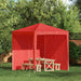 Party Telt Sidevegg 2 pcs Rød 200 x 195 cm PE og stål