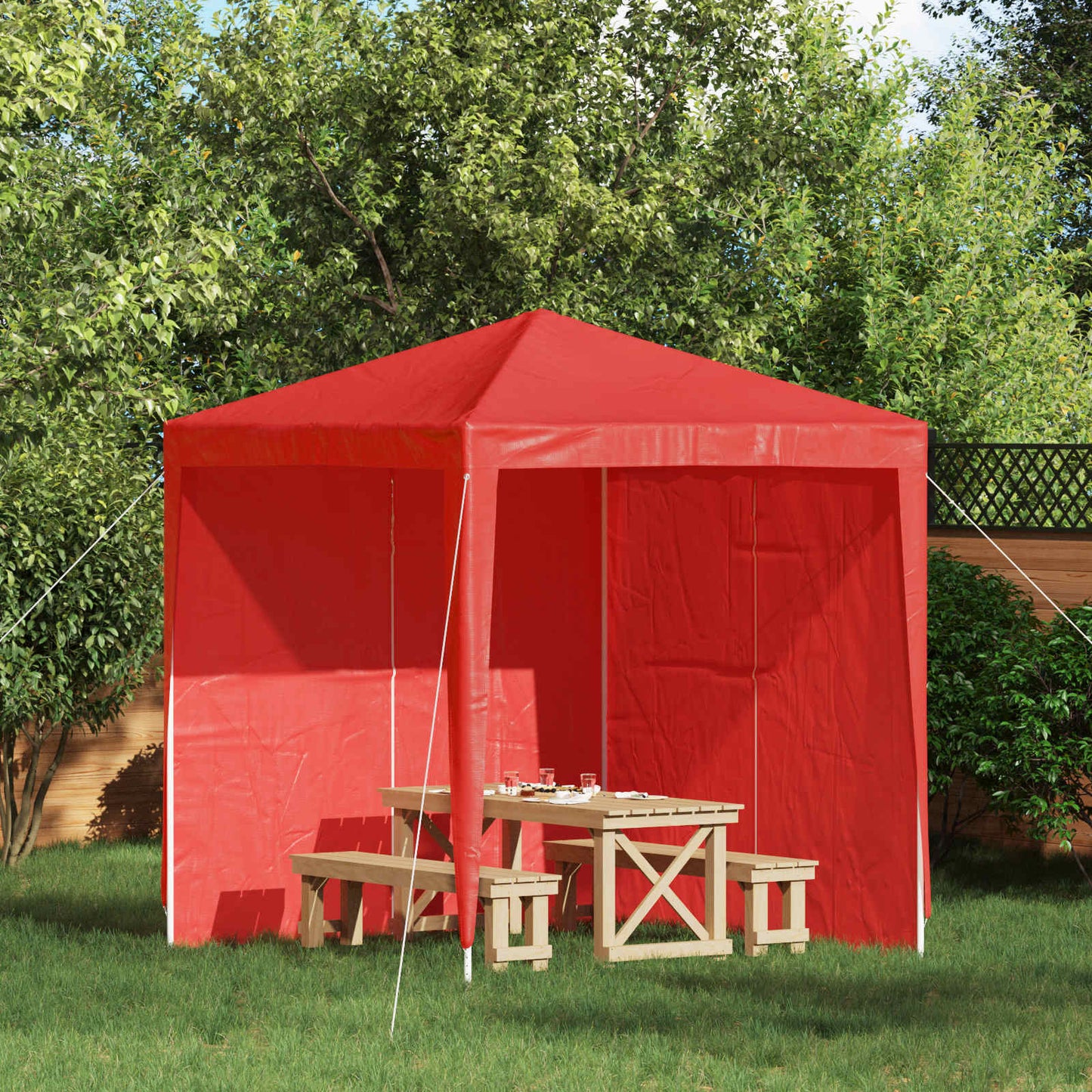 Party Telt Sidevegg 2 pcs Rød 200 x 195 cm PE og stål