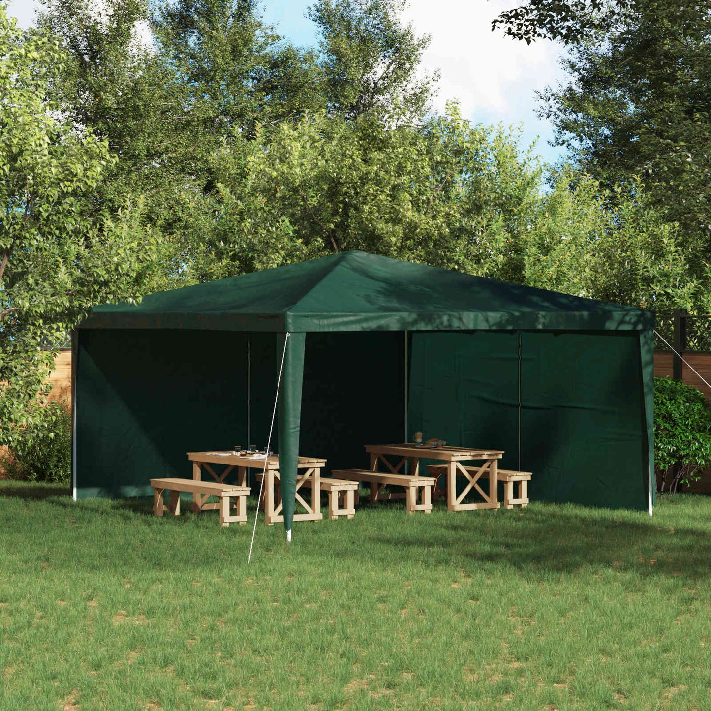 Party Telt Sidevegg 2 pcs Grønn 400 x 195 cm PE og stål