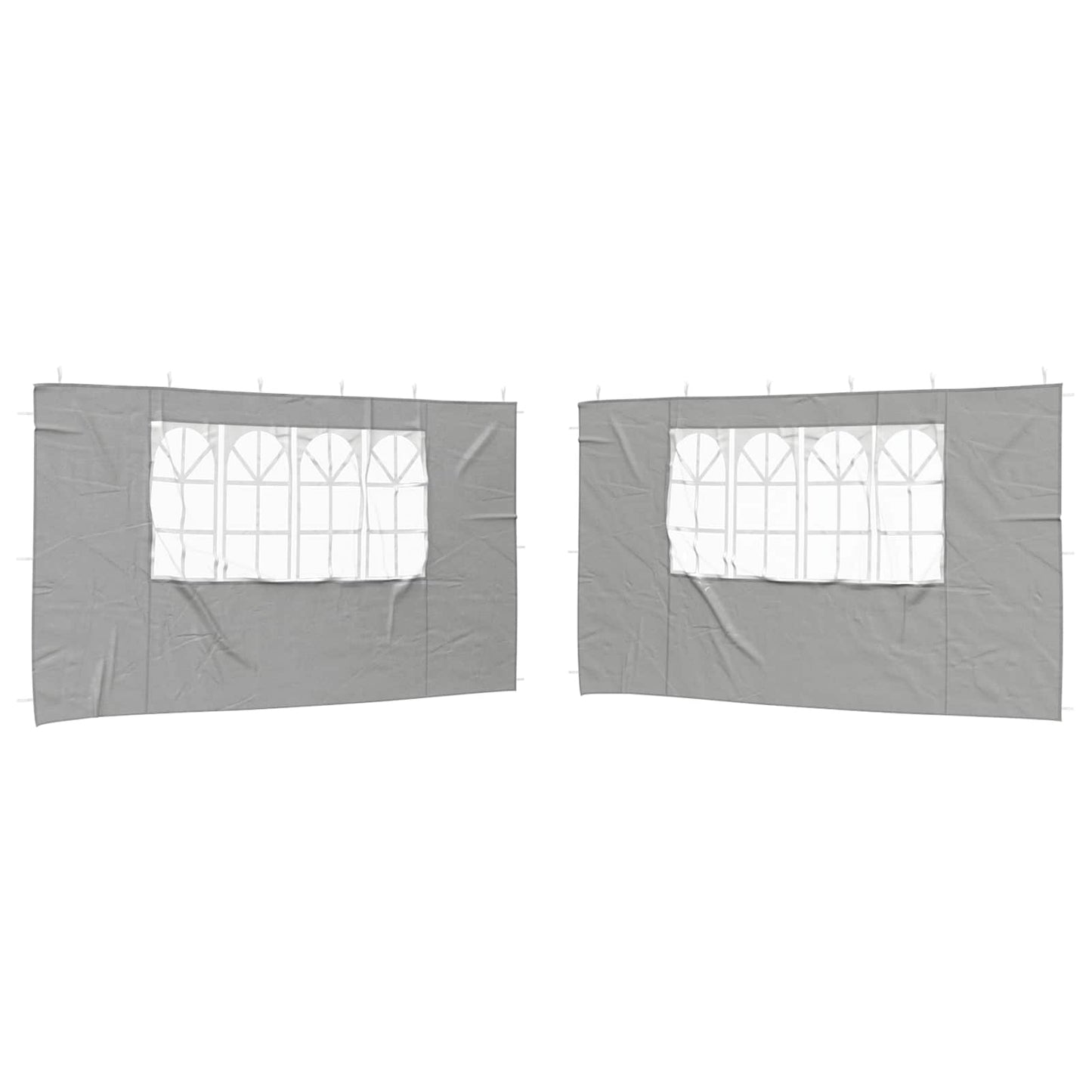 Party Telt Sidevegg 2 pcs 400 x 195 cm Lysegrå PE og stål