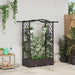 Hevet Bed med Trellis og Tak Brun 124 x 40 x 125 cm PP