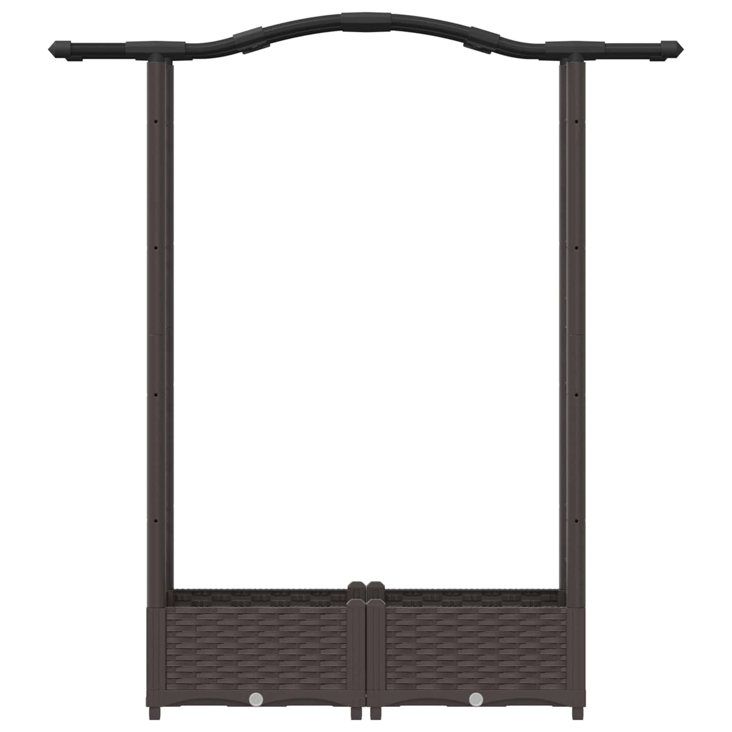 Hevet Bed med Trellis og Tak Brun 124 x 40 x 125 cm PP