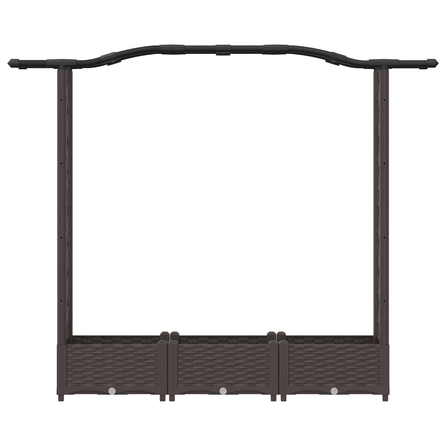 Hevet Bed med Trellis og Tak Brun 169 x 40 x 125 cm PP