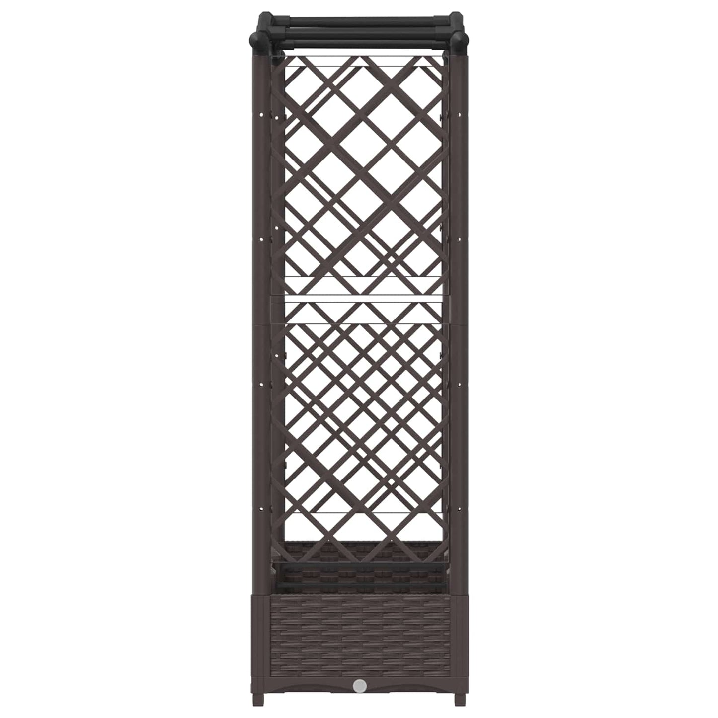 Hevet Bed med Trellis og Tak Brun 169 x 40 x 125 cm PP