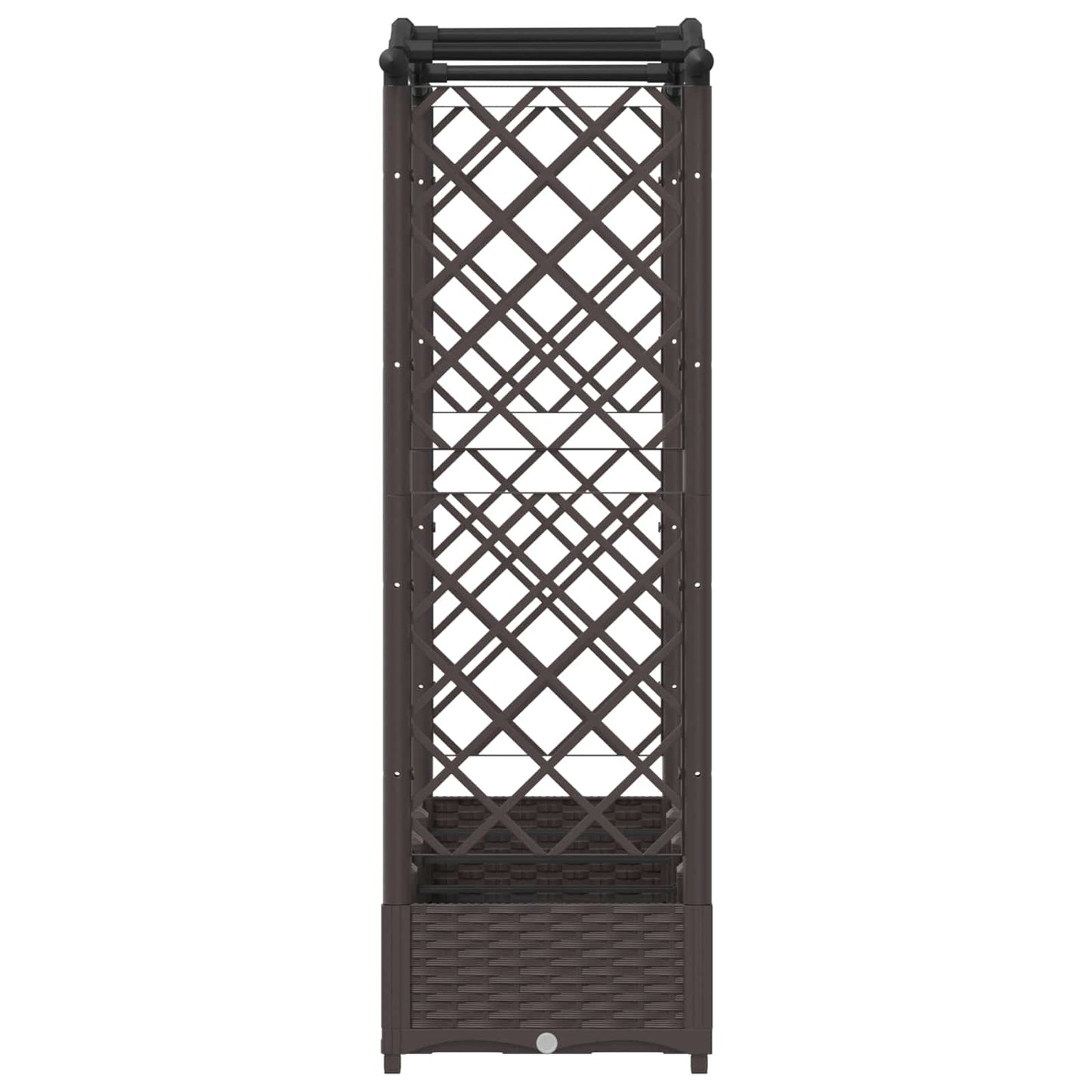 Hevet Bed med Trellis og Tak Brun 207 x 40 x 126 cm PP
