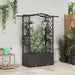 Hevet Bed med Trellis og Tak Brun 125 x 40 x 138 cm PP