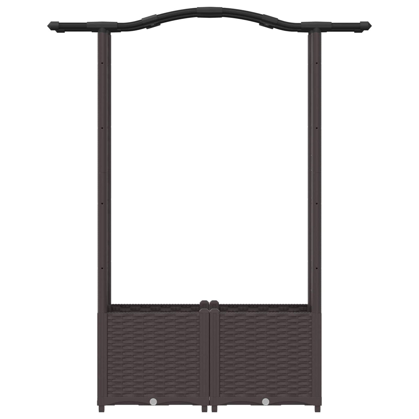 Hevet Bed med Trellis og Tak Brun 125 x 40 x 138 cm PP