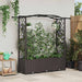 Hevet Bed med Trellis og Tak Brun 164 x 40 x 142 cm PP