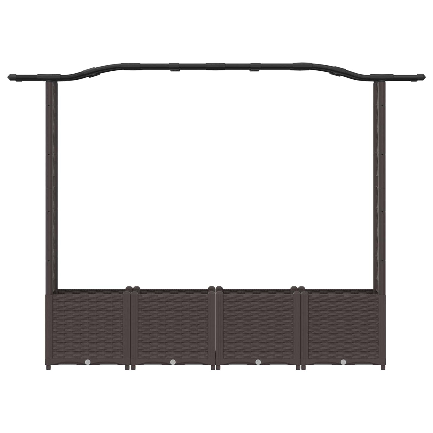 Hevet Bed med Trellis og Tak Brun 204 x 40 x 141 cm PP