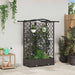 Hevet Bed med Trellis og Tak Brun 124 x 40 x 123 cm PP