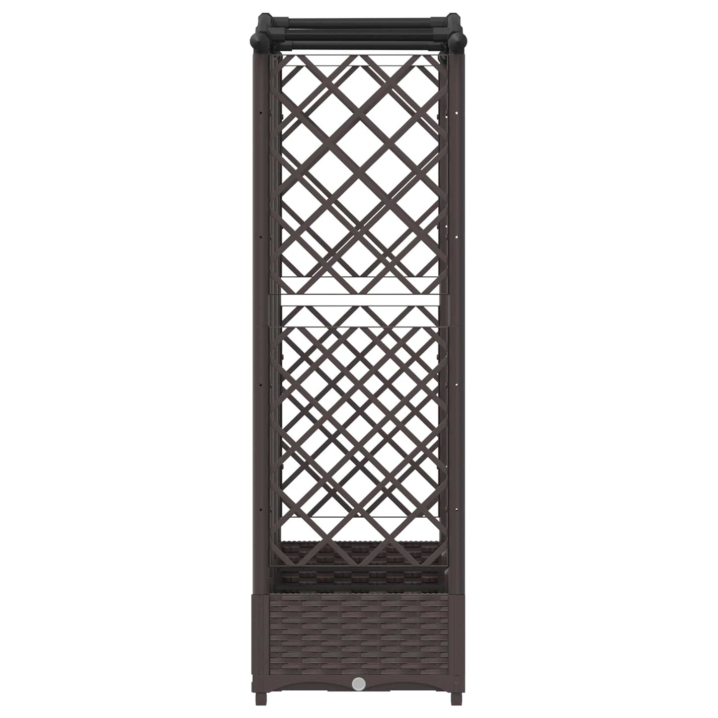 Hevet Bed med Trellis og Tak Brun 163 x 40 x 123 cm PP