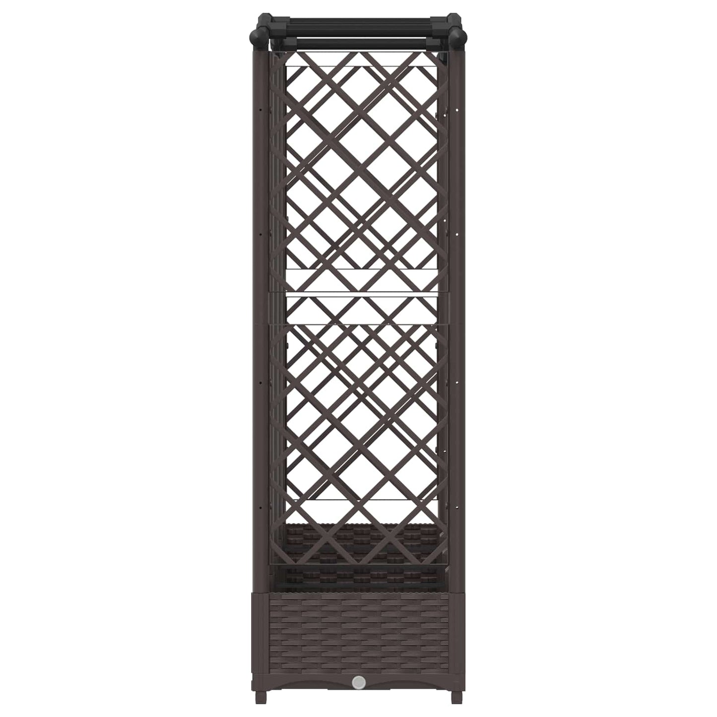 Hevet Bed med Trellis og Tak Brun 203,5 x 40 x 123 cm PP