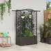 Hevet Bed med Trellis og Tak Brun 122 x 40 x 138 cm PP