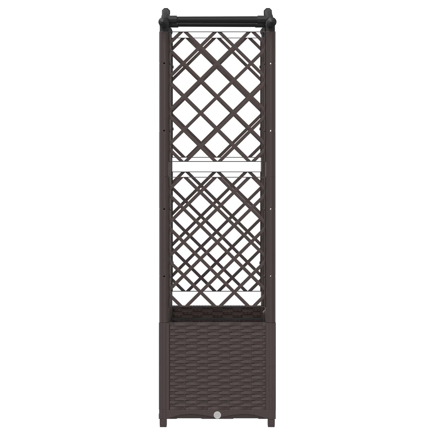 Hevet Bed med Trellis og Tak Brun 122 x 40 x 138 cm PP
