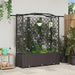 Hevet Bed med Trellis og Tak Brun 163 x 40 x 138 cm PP