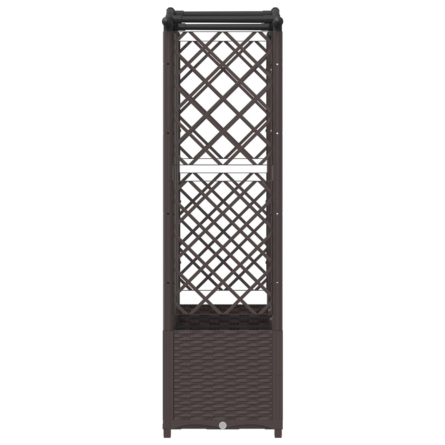 Hevet Bed med Trellis og Tak Brun 163 x 40 x 138 cm PP