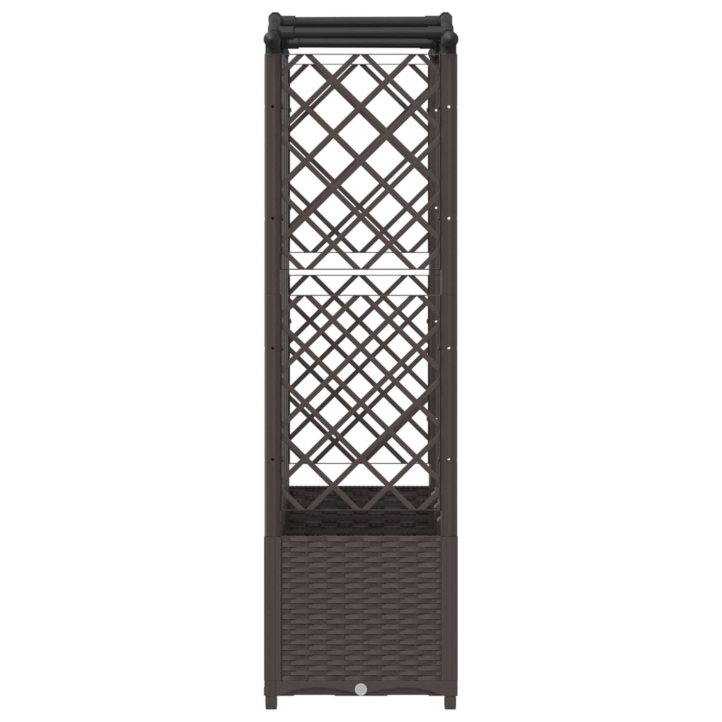 Hevet Bed med Trellis og Tak Brun 204 x 40 x 138 cm PP