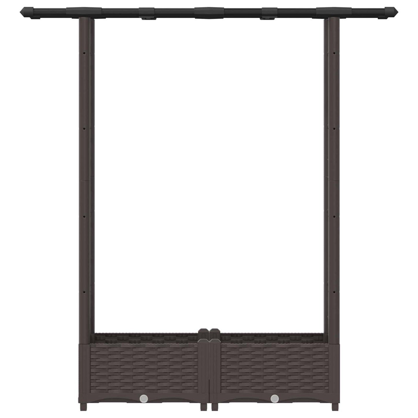 Hevet Bed med Trellis og Tak Brun 122,5 x 40 x 123 cm PP
