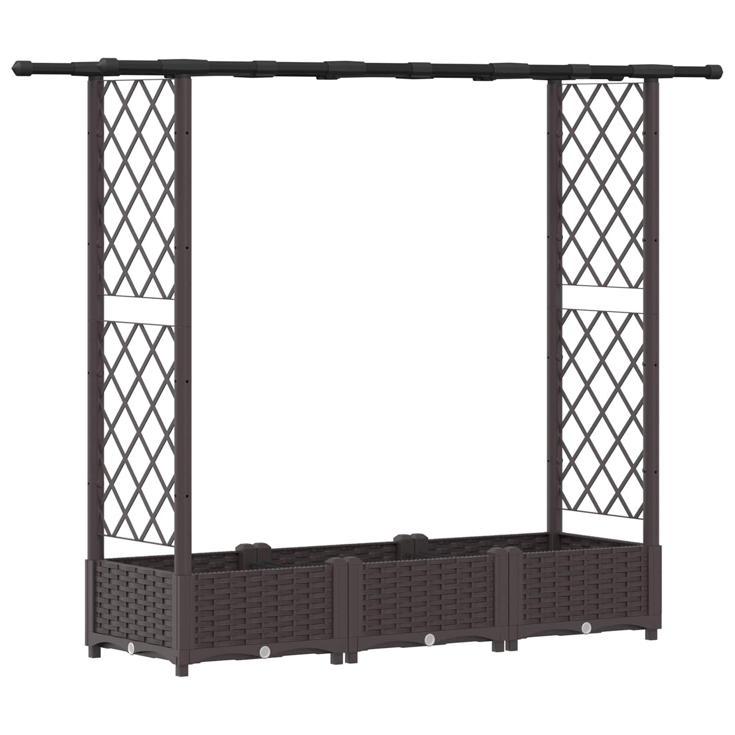 Hevet Bed med Trellis og Tak Brun 164 x 40 x 123 cm PP