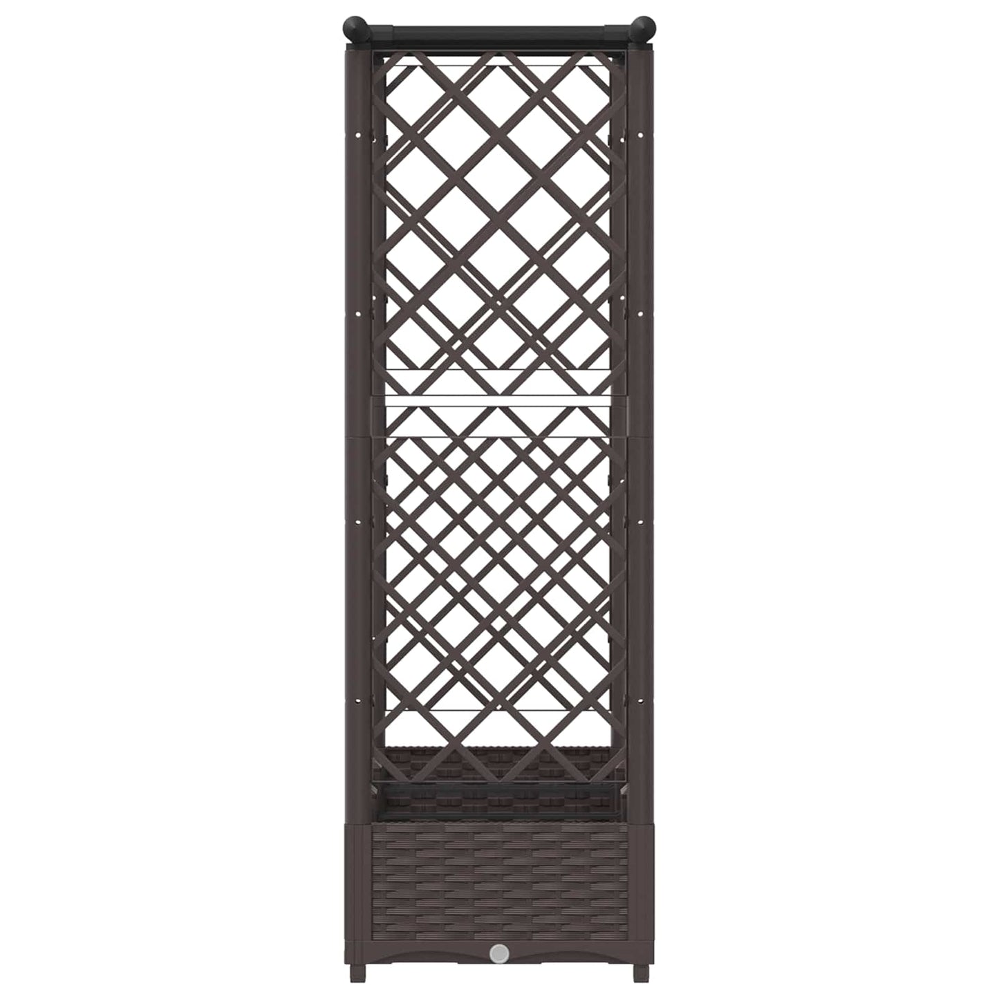 Hevet Bed med Trellis og Tak Brun 164 x 40 x 123 cm PP