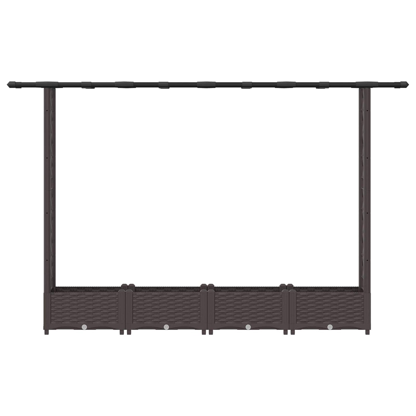 Hevet Bed med Trellis og Tak Brun 203 x 40 x 123 cm PP