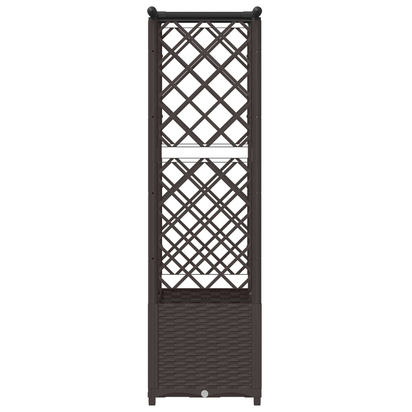 Hevet Bed med Trellis og Tak Brun 124,5 x 40 x 138 cm PP