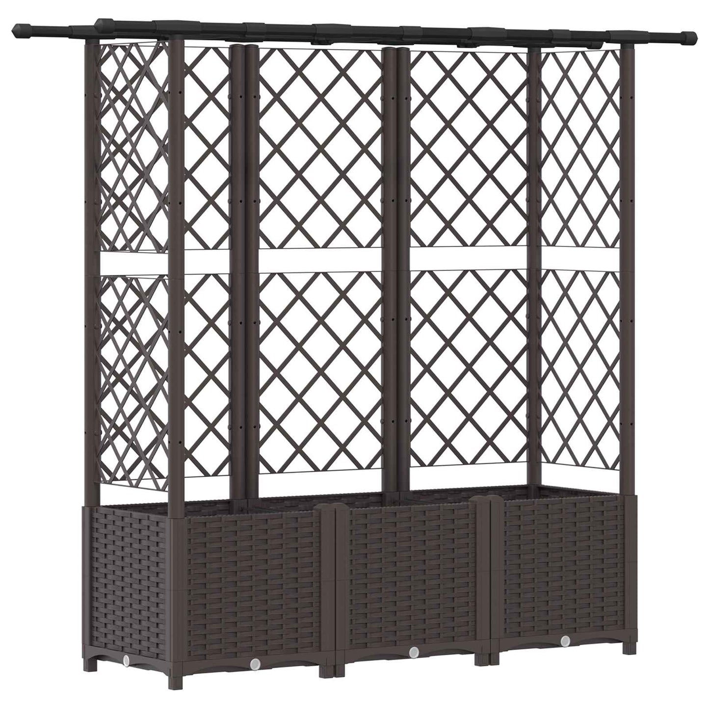 Hevet Bed med Trellis og Tak Brun 162,5 x 40 x 138 cm PP