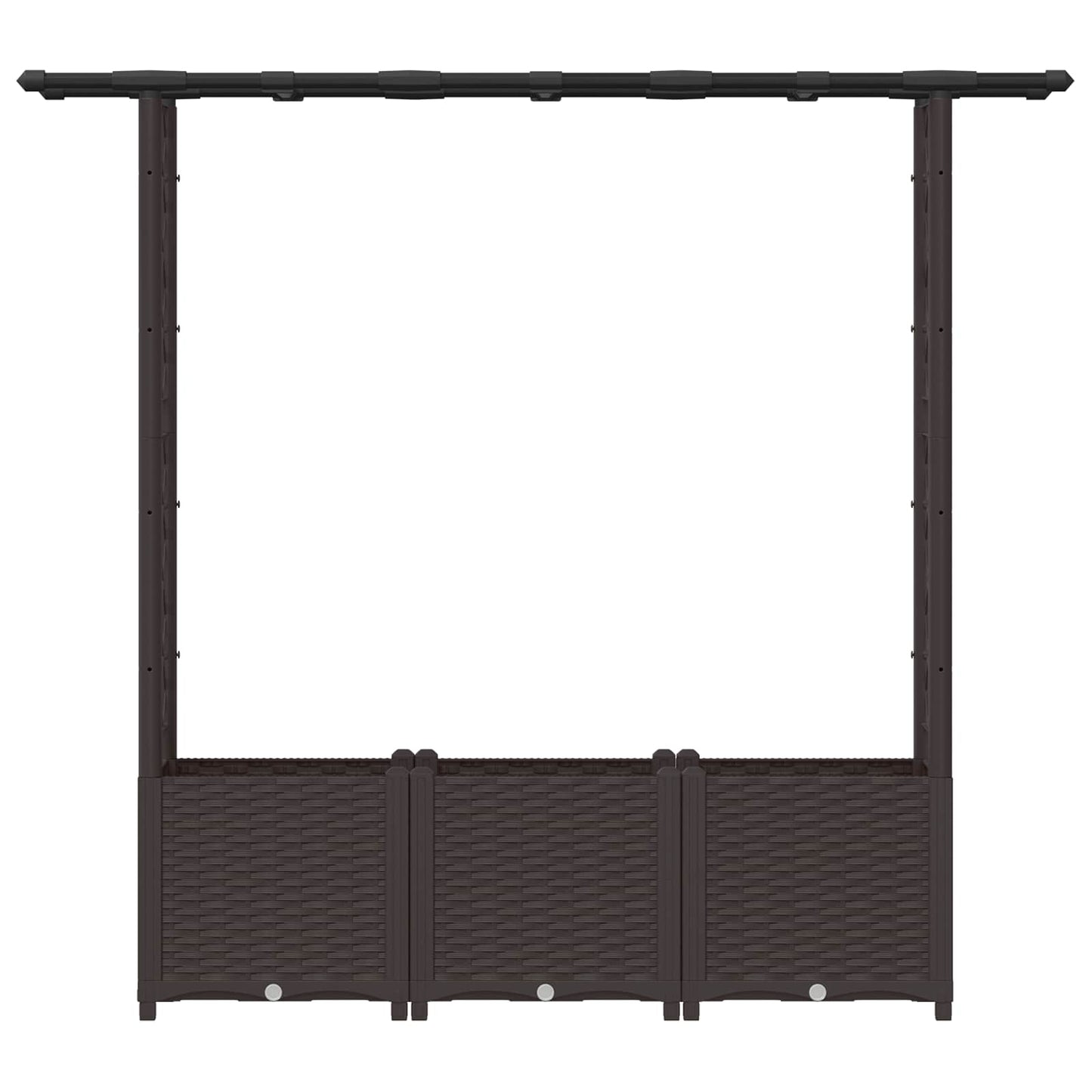 Hevet Bed med Trellis og Tak Brun 162,5 x 40 x 138 cm PP