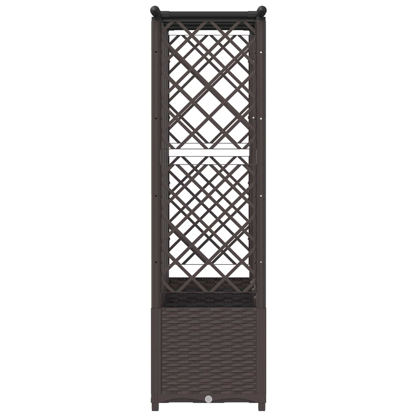 Hevet Bed med Trellis og Tak Brun 203 x 40 x 138 cm PP