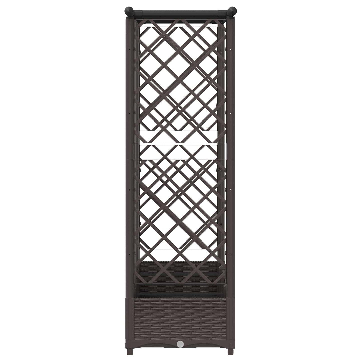 Hevet Bed med Trellis og Tak Brun 202,5 x 40 x 123 cm PP