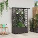 Hevet Bed med Trellis og Tak Brun 124 x 40 x 136 cm PP