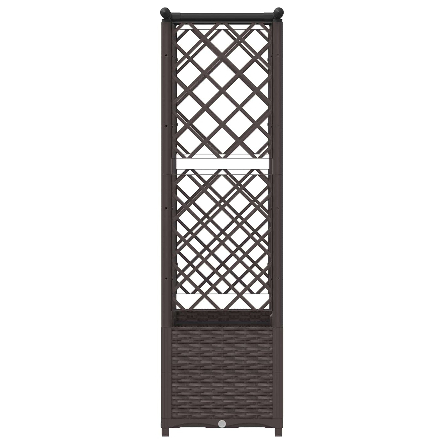 Hevet Bed med Trellis og Tak Brun 124 x 40 x 136 cm PP