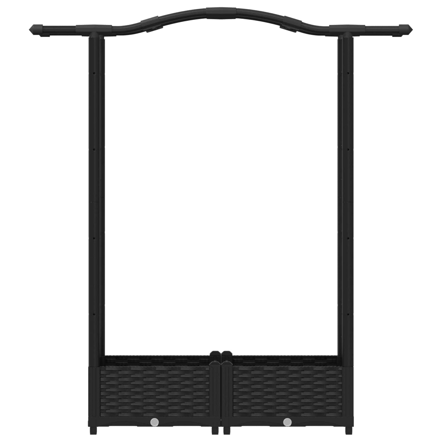 Hevet Bed med Trellis og Tak Svart 124 x 40 x 125 cm PP