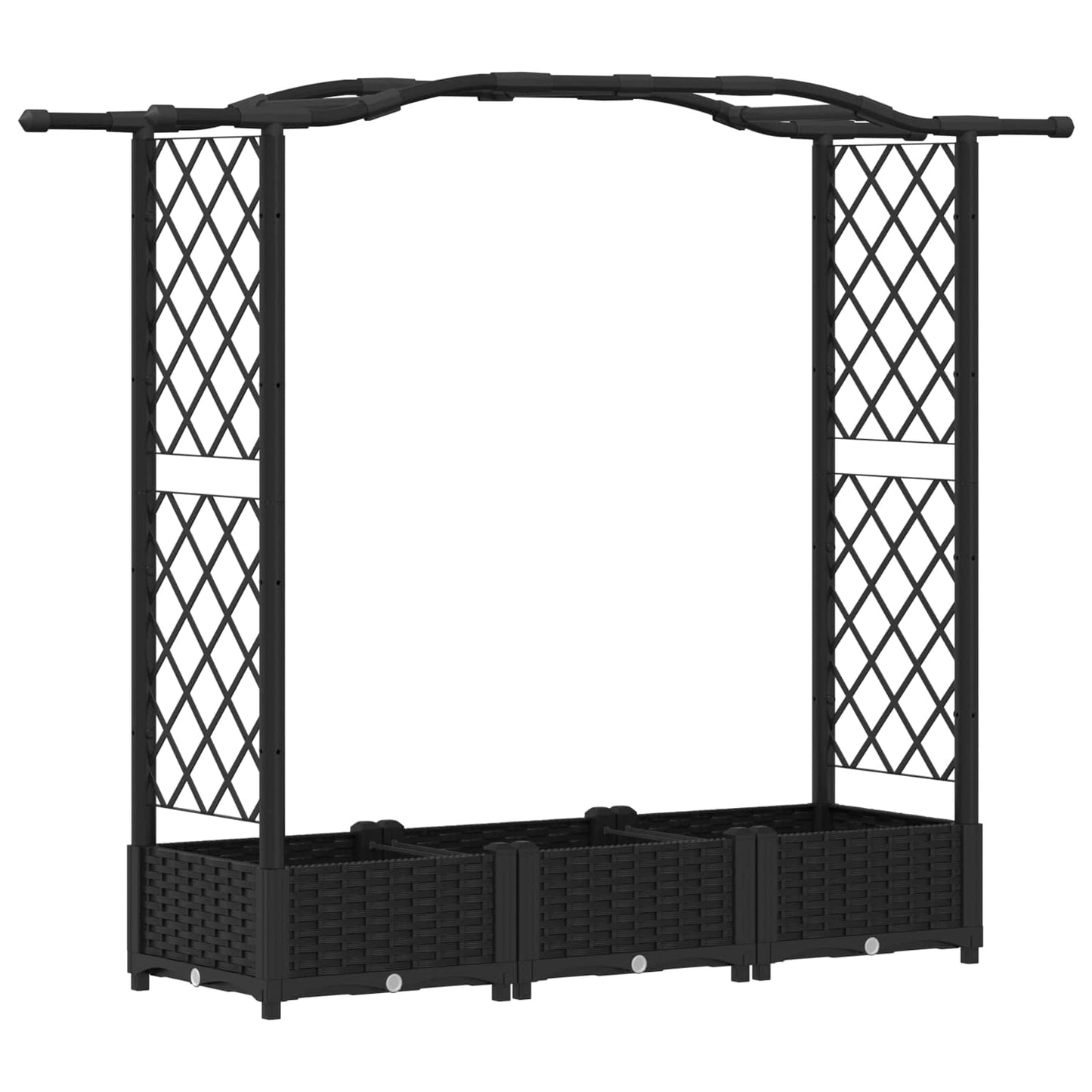 Hevet Bed med Trellis og Tak Svart 169 x 40 x 125 cm PP