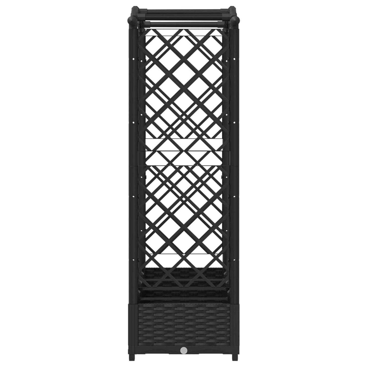 Hevet Bed med Trellis og Tak Svart 207 x 40 x 126 cm PP