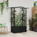 Hevet Bed med Trellis og Tak Svart 125 x 40 x 138 cm PP