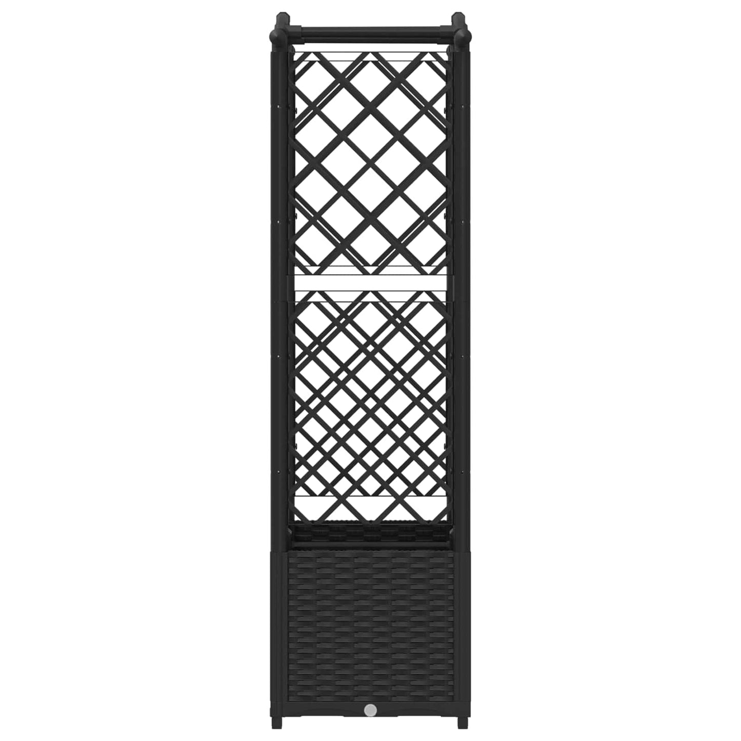 Hevet Bed med Trellis og Tak Svart 125 x 40 x 138 cm PP
