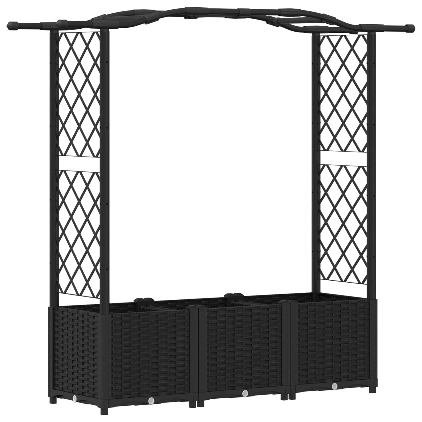 Hevet Bed med Trellis og Tak Svart 164 x 40 x 142 cm PP