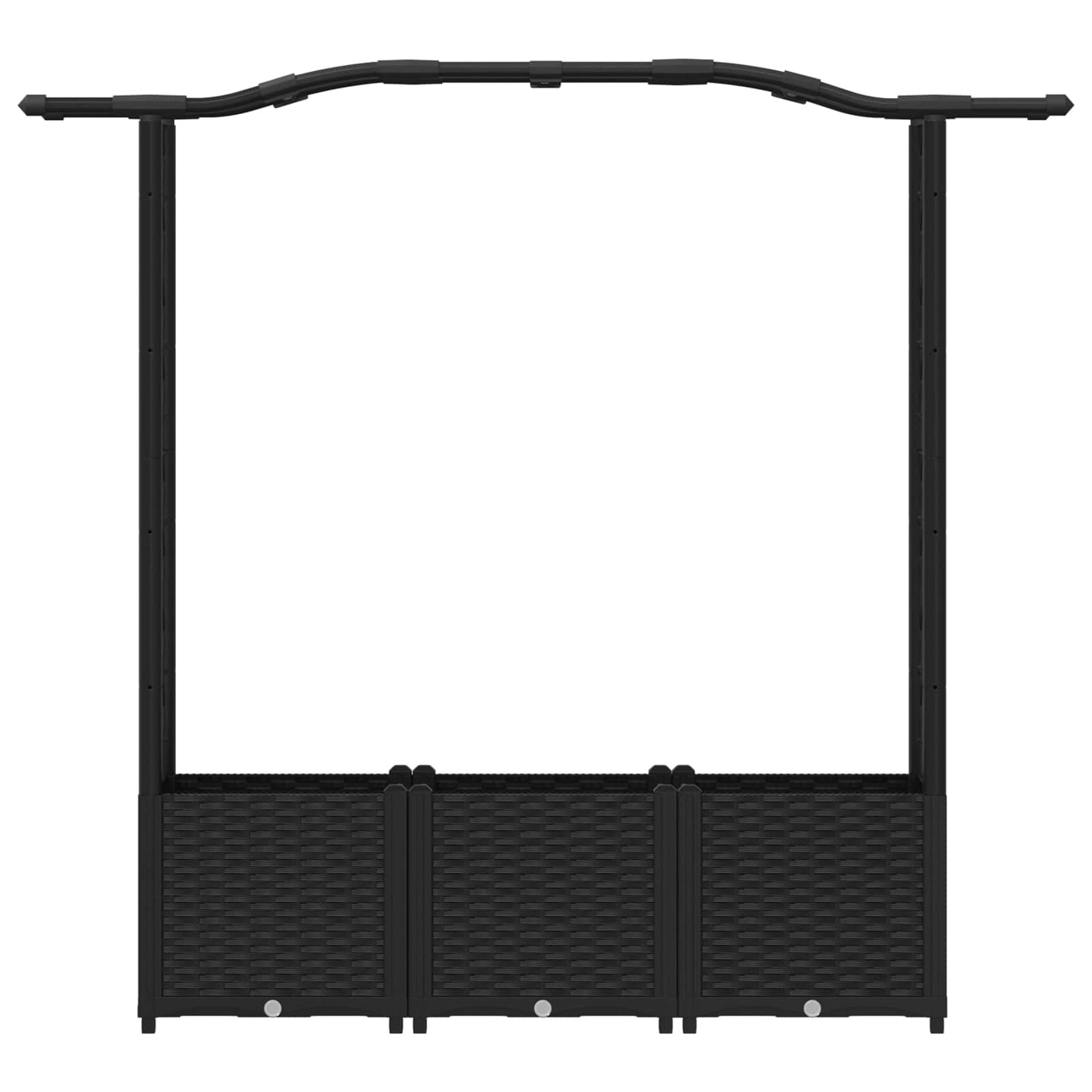 Hevet Bed med Trellis og Tak Svart 164 x 40 x 142 cm PP