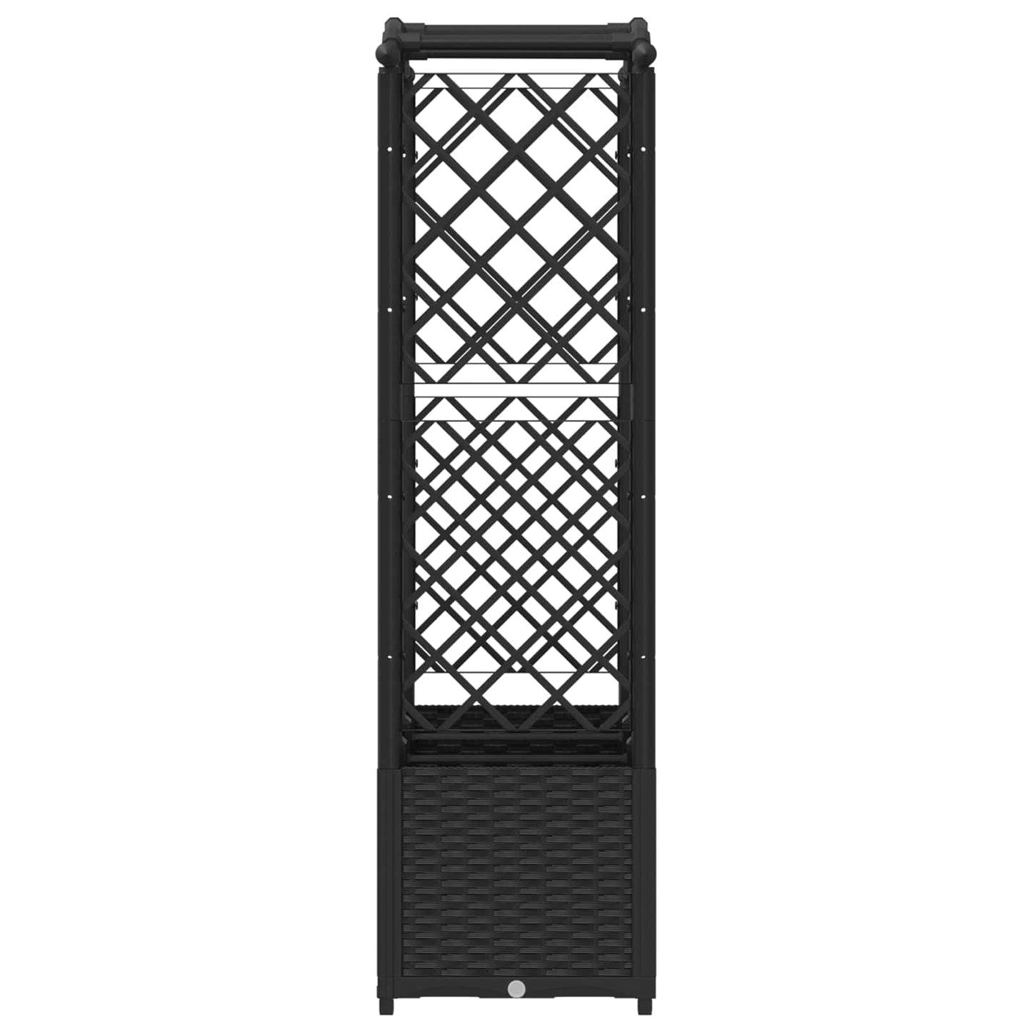 Hevet Bed med Trellis og Tak Svart 164 x 40 x 142 cm PP