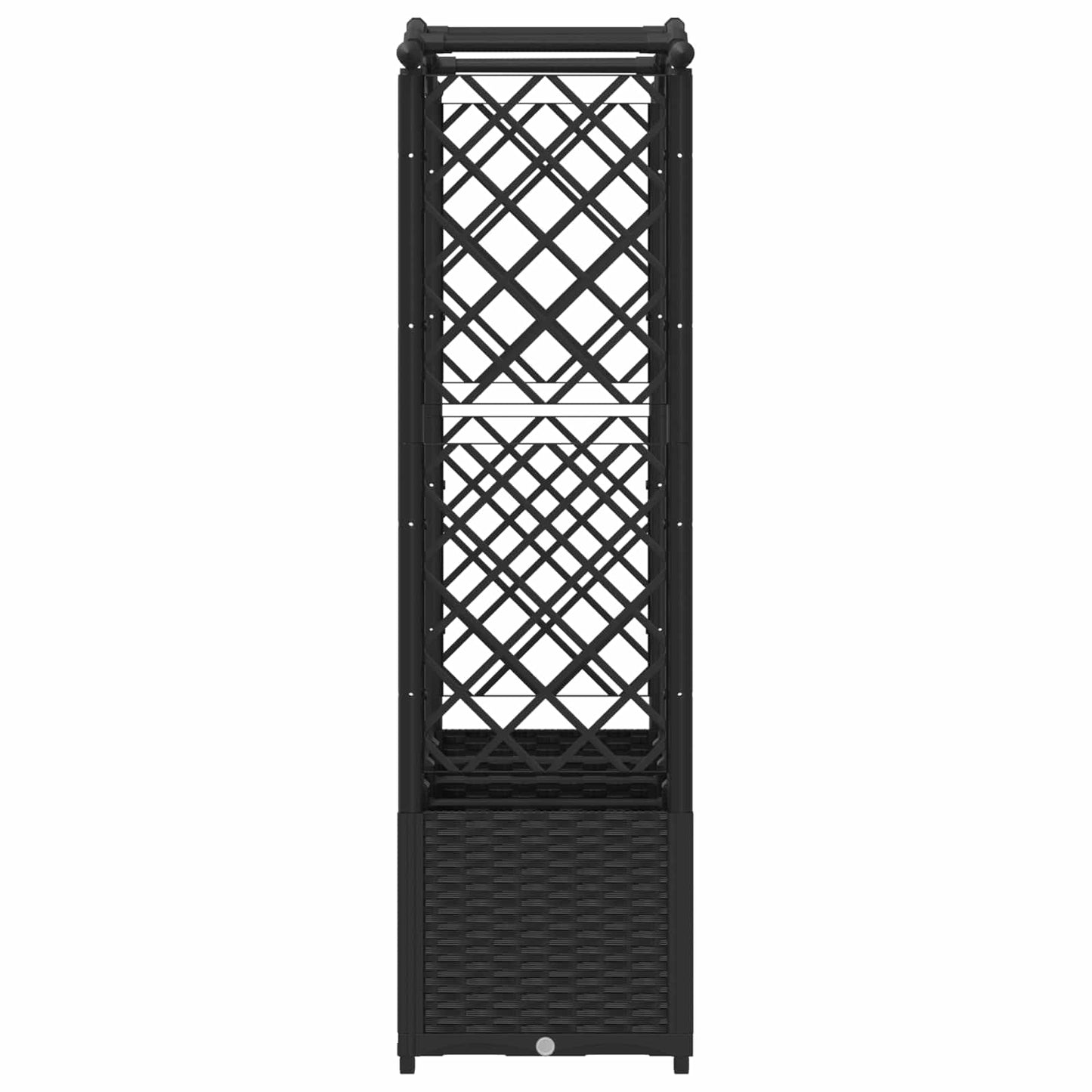 Hevet Bed med Trellis og Tak Svart 204 x 40 x 141 cm PP